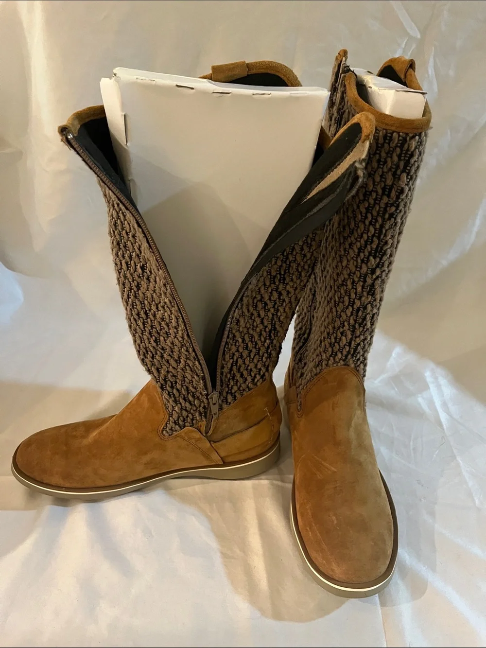 Cushe Women's Knit-Shaft Suede Tall Boots - Brown